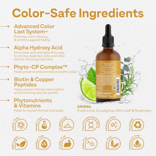 Colorproof Biorepair Thicken Scalp and Follicle Care Serum 3.4 Fl. Oz. w/Fresh Lime, Eucalyptus, Mint Leaf & Rosemary Scent, Color-Protection and Fuller-Looking Hair