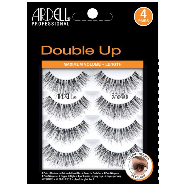 Ardell Double Up 113 Lashes - Maximum Volume and Length False Eyelashes, 4 Pairs, 1 Pack