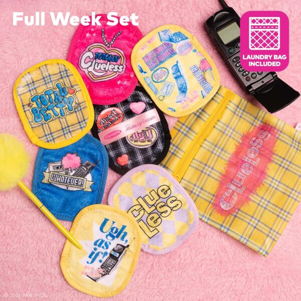 Makeup Eraser The Original, 7-Day Set, Erase All Makeup with Just Water, Including Waterproof Mascara, Eyeliner, Foundation, Lipstick, Sunscreen, and More! Clueless, 7ct.