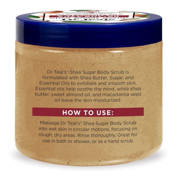 Dr Teal's Shea Sugar Body Scrub, Shea Butter with Almond Oil & Essential Oils, 19 oz (Pack of 3)