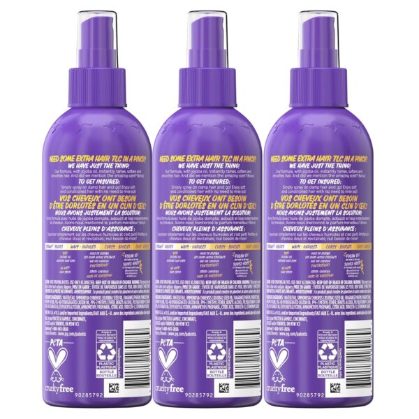 Aussie Hair Insurance Leave-In Conditioner Spray, Frizz Control, Softening with Jojoba & Sea Kelp, Moisturizing Treatment for All Hair Types, Juicy Citrus, 8 Fl Oz Each, Triple Pack
